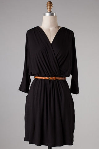 Belted Dress-Black