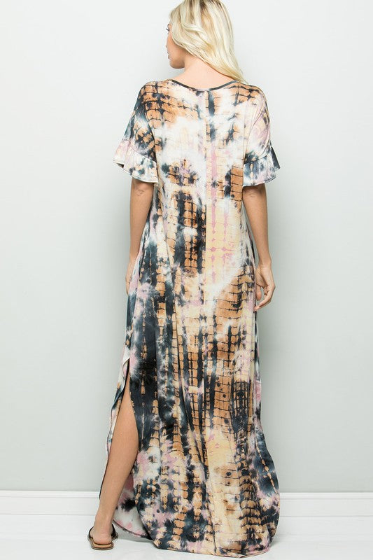 Everyday Tie-Dye Maxi Dress-Mauve