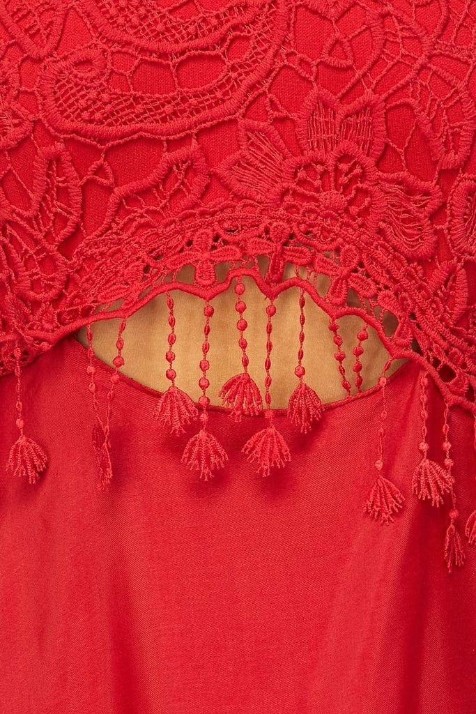 Iconic Moment Crochet Top Dress-Red
