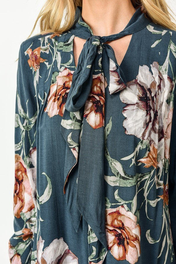 Feelin' Good Floral Dress-Teal