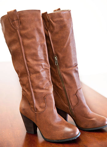 Fall Rush Boots- Cognac