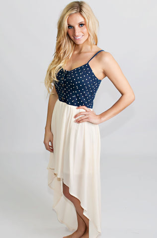 Dot Dot Dash Dress In Blue