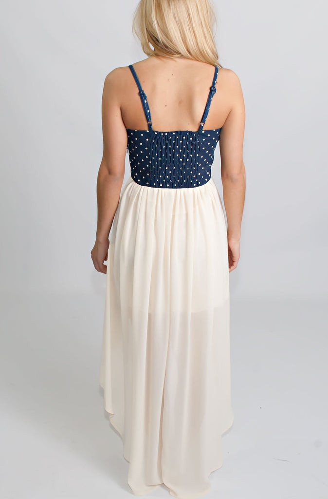 Dot Dot Dash Dress In Blue