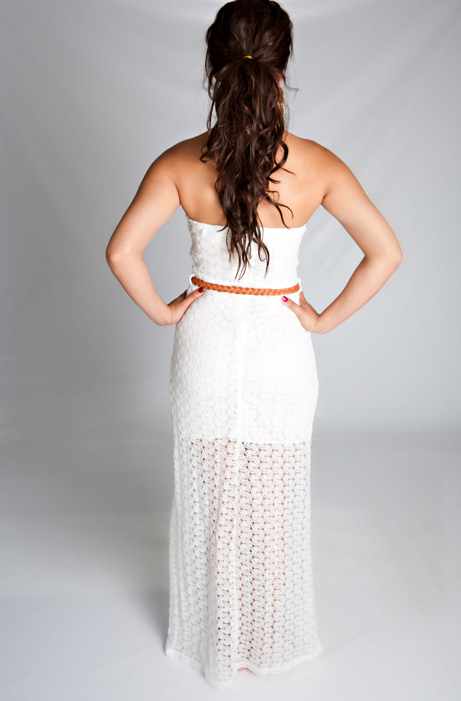 On Cloud Nine Belted Maxi Dress-White