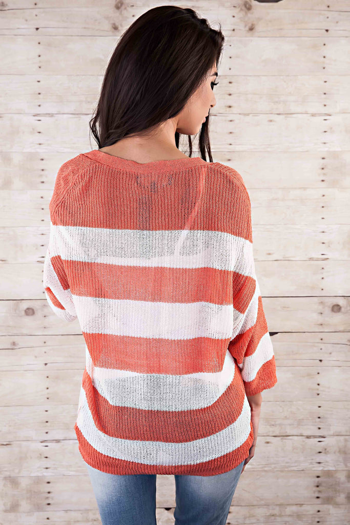 Henley Striped Cardigan