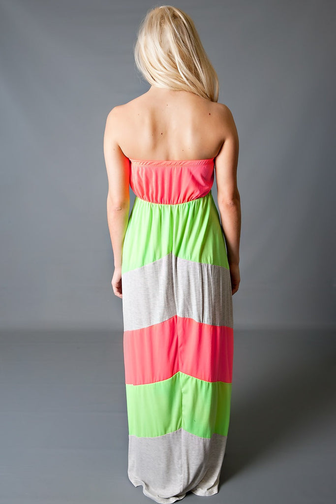 Brighten Your Day Neon Maxi Dress