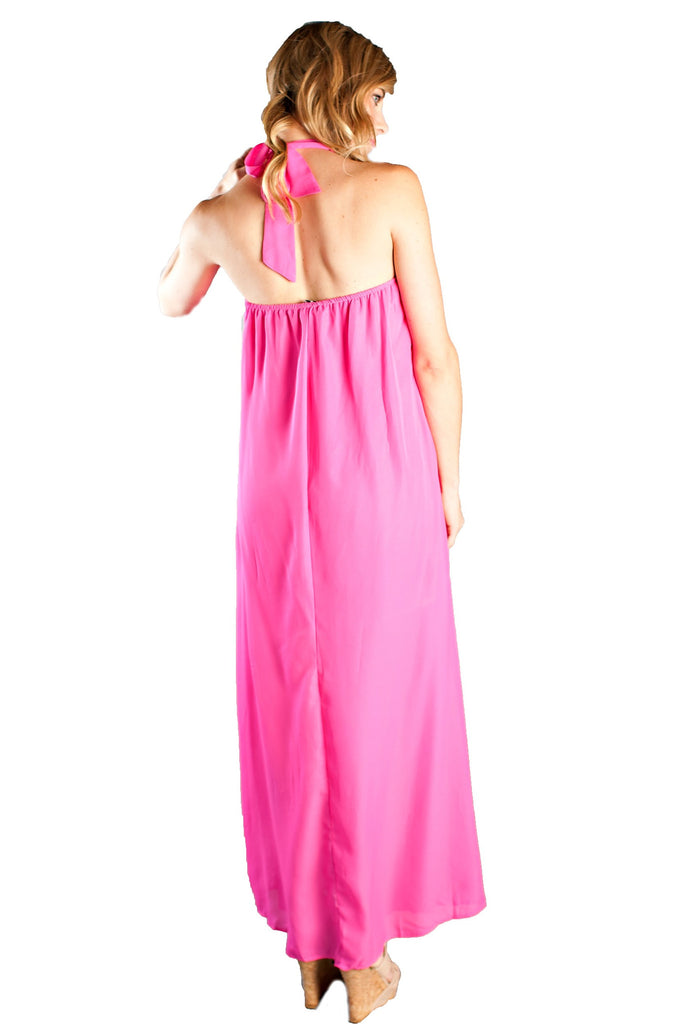 A GETAWAY MAXI DRESS-HOT PINK