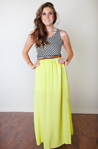 YOUTH VOTE STRIPED MAXI DRESS