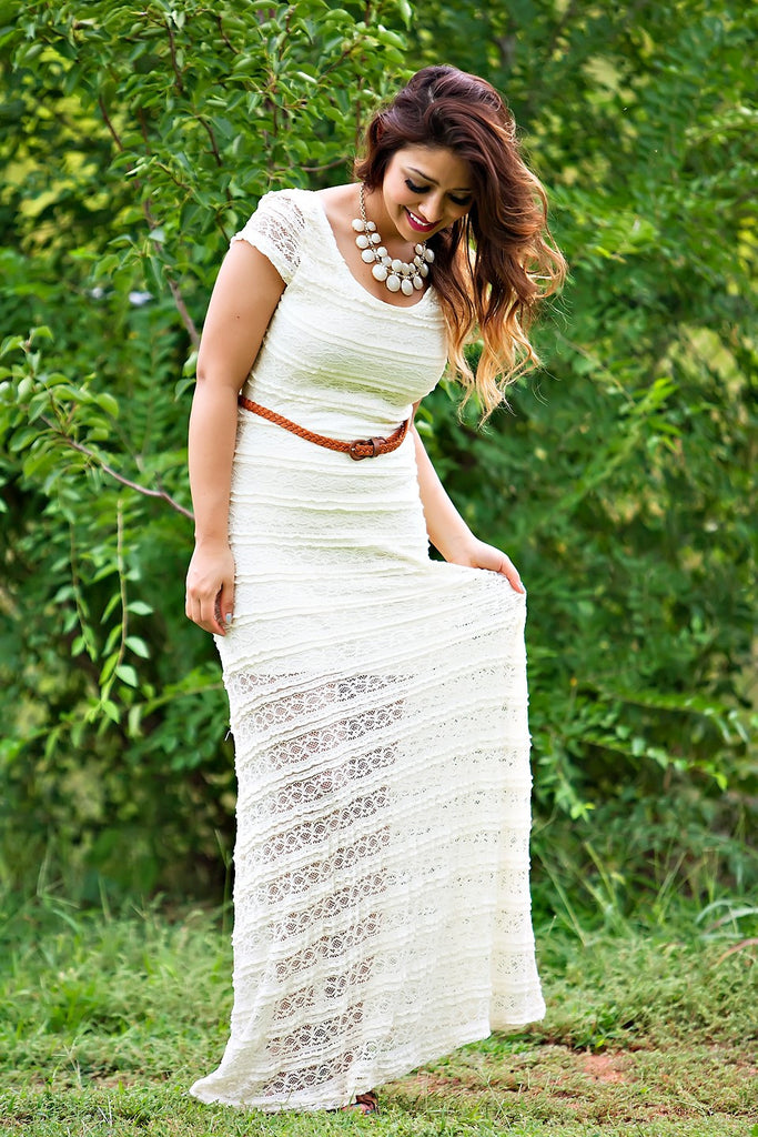 Magic Bullet Lace Maxi Dress-Ivory