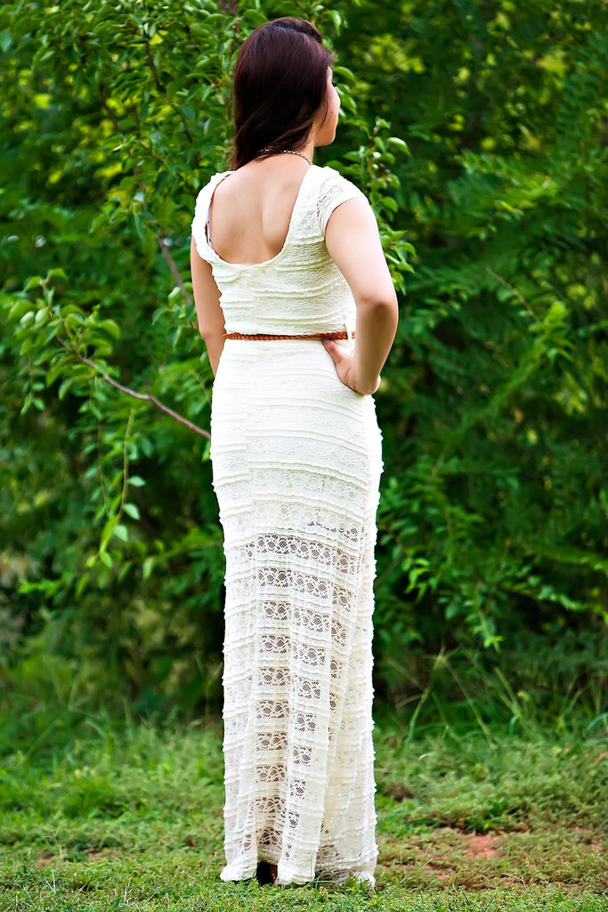 Magic Bullet Lace Maxi Dress-Ivory