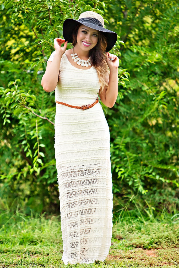 Magic Bullet Lace Maxi Dress-Ivory