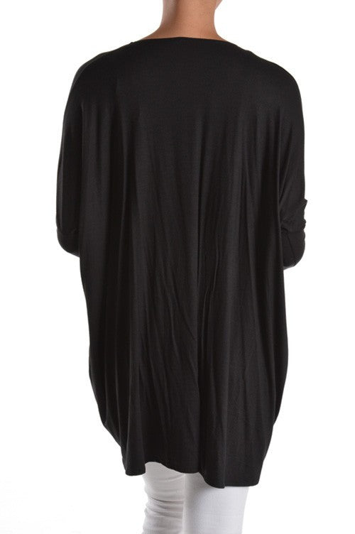 TUNIC LOVE TOP-BLACK
