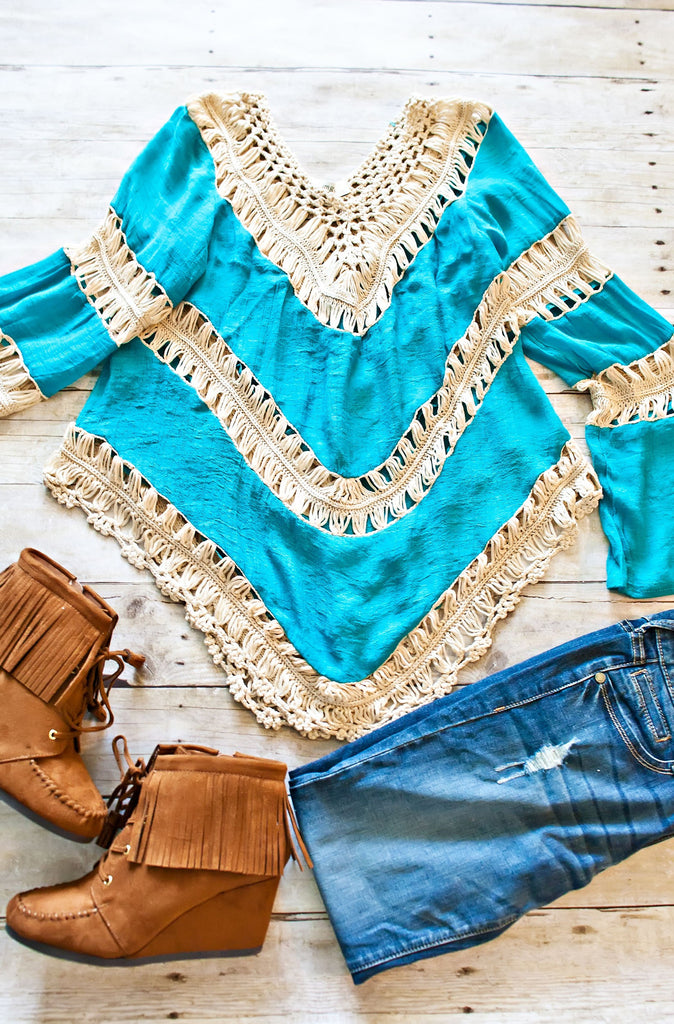 LIVE THE MOMENT TOP-AQUA