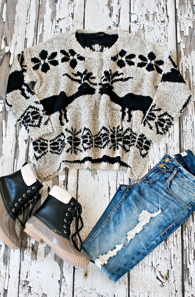 REINDEER SWEATER TOP