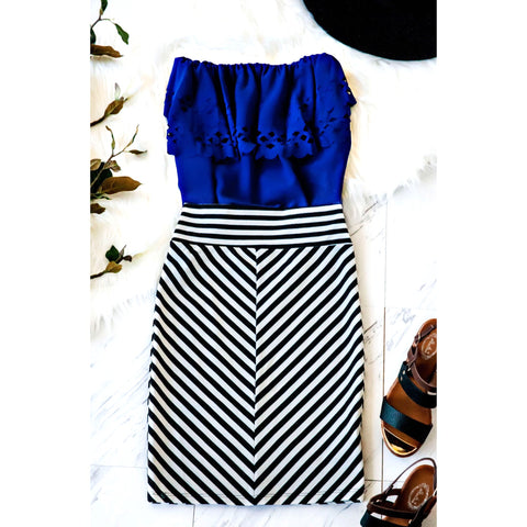 Black and White Striped Skirt