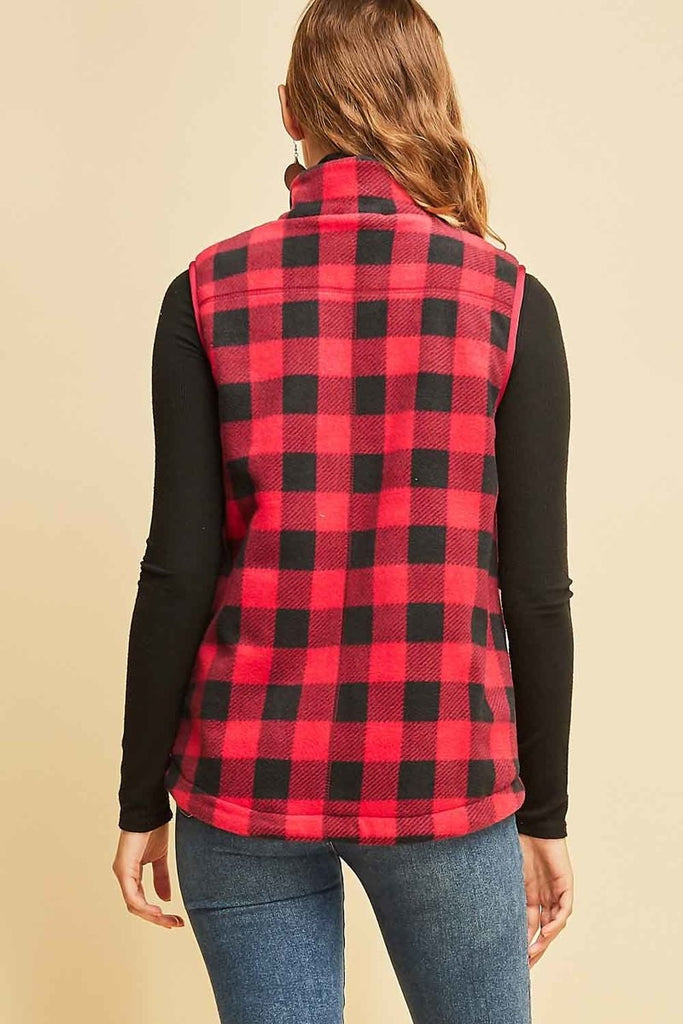 Gingham Fleece Vest