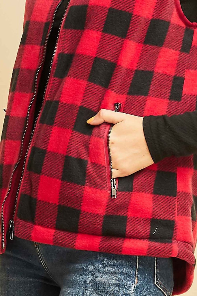 Gingham Fleece Vest