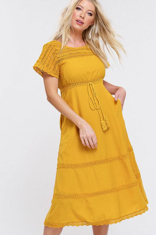 Emery Midi Dress-Yellow