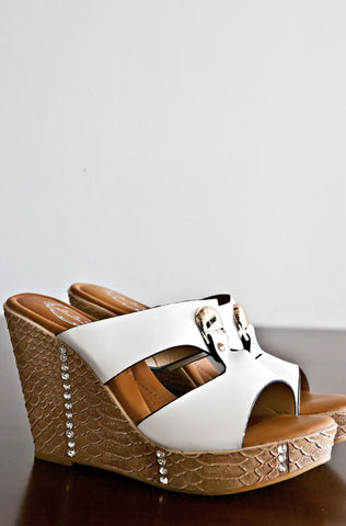 LOUIE WEDGES WHITE