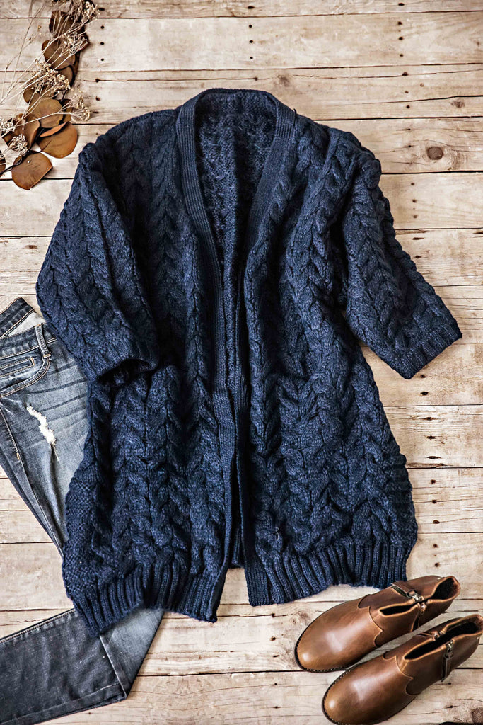 WOOD CREEK CARDIGAN-NAVY