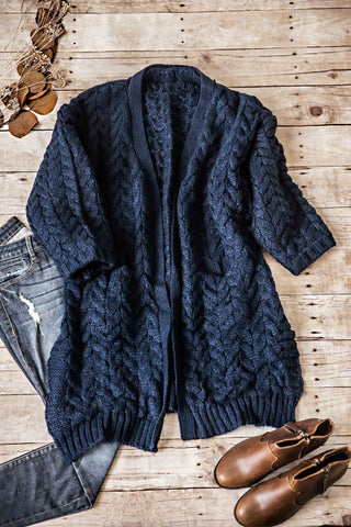 WOOD CREEK CARDIGAN-NAVY