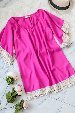 SOLID AVERY DRESS-HOT PINK