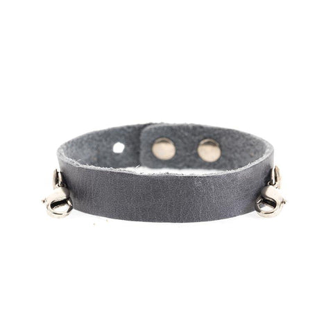 Dove Gray Leather Cuff