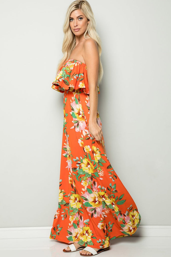 Eden Floral Maxi Dress-Navy