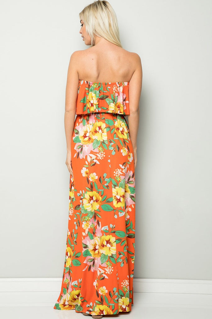Eden Floral Maxi Dress-Navy