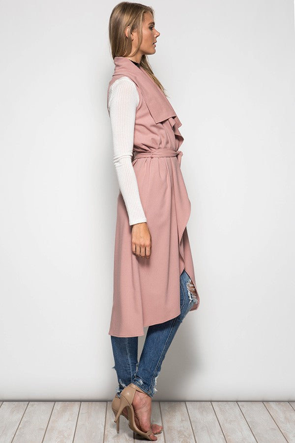 Sleeveless Trench-Dusty Rose