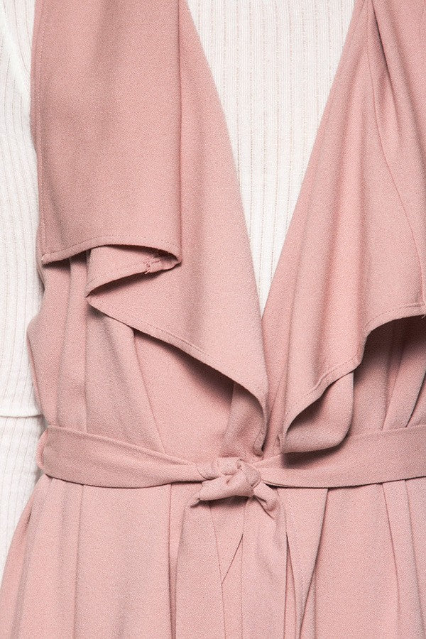 Sleeveless Trench-Dusty Rose