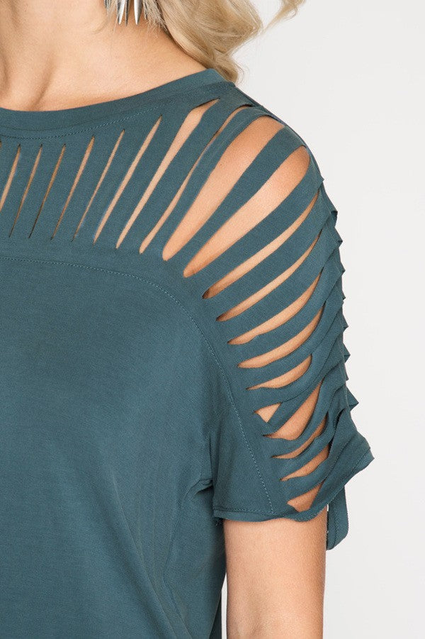 Front And Back Cut Outs Top-Black