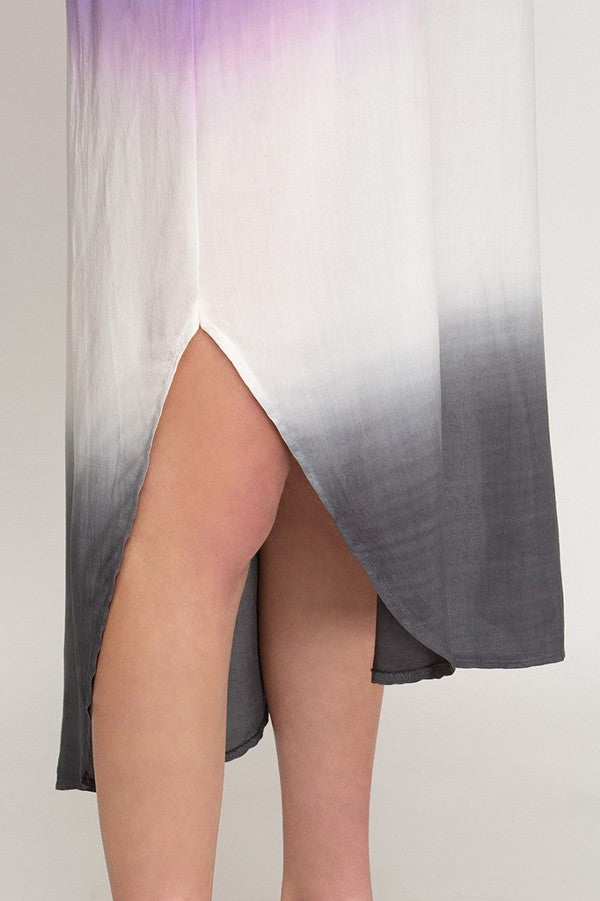 All Day Long Midi Dress-Grey/Purple