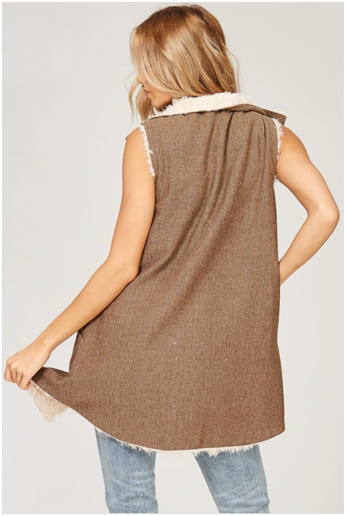 Madison Reversible Vest-Taupe