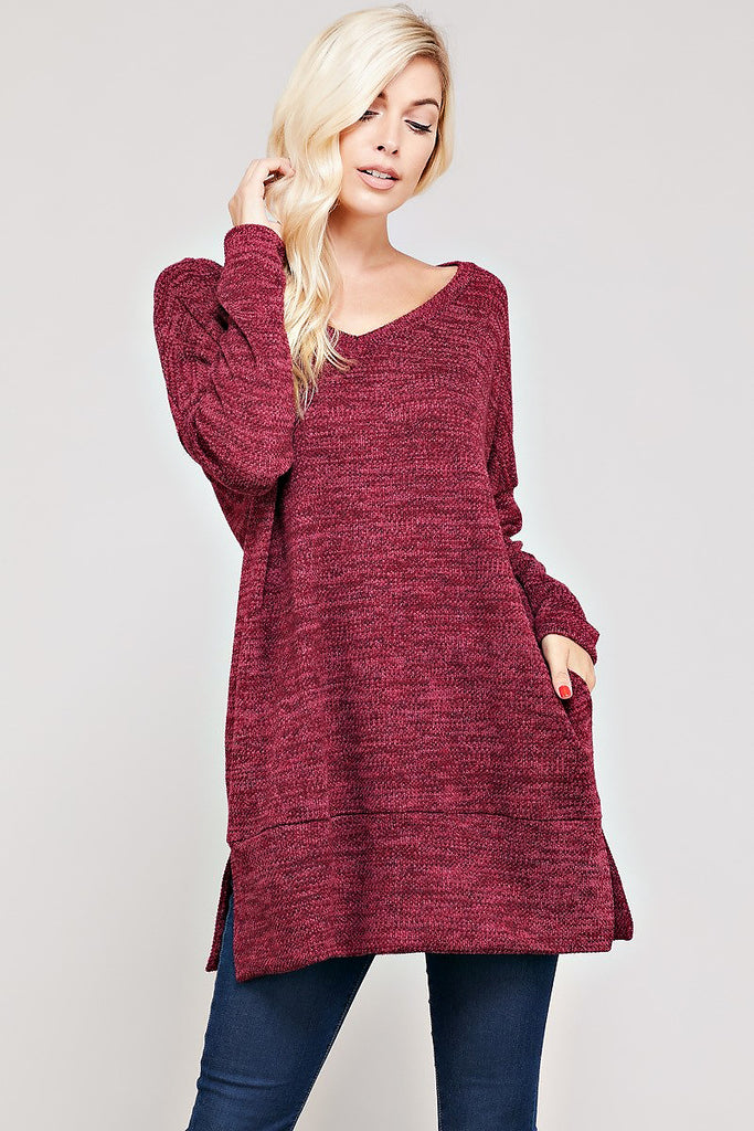 Clarington Sweater-Burgundy