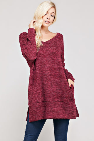 Clarington Sweater-Burgundy