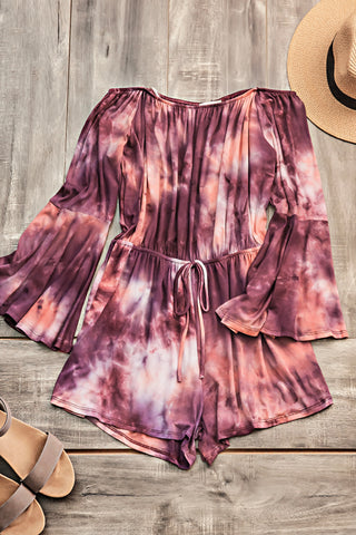 Tie Dye Off The Shoulder Romper