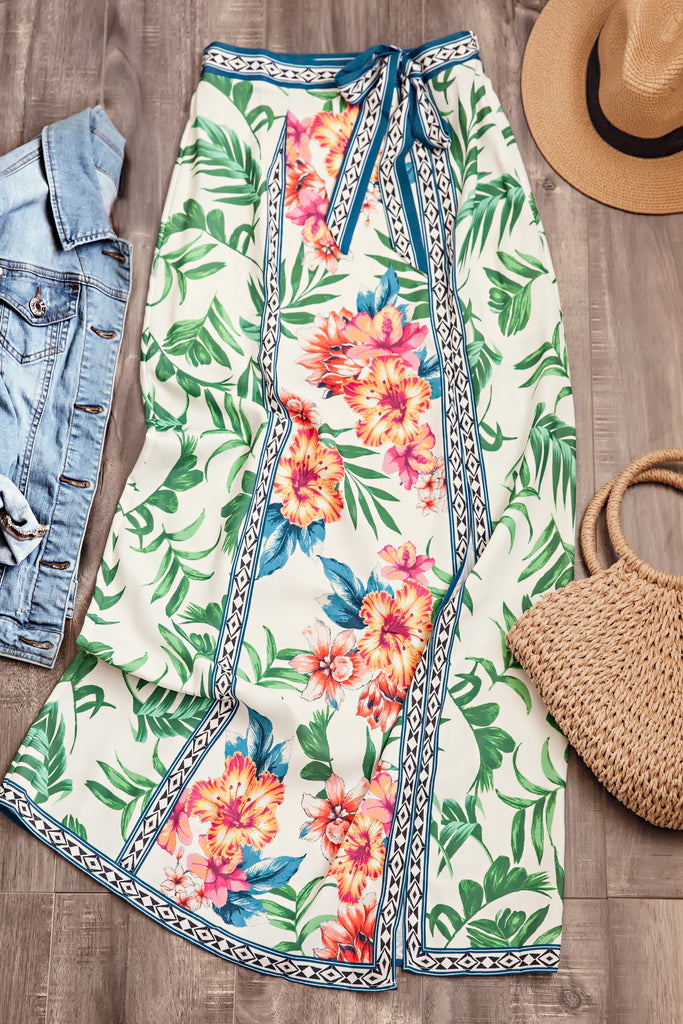 Going Places Maxi Skirt-Off White