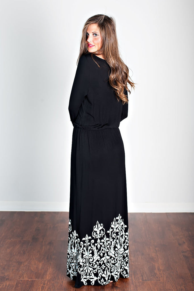 About Fall Maxi Dress-Black