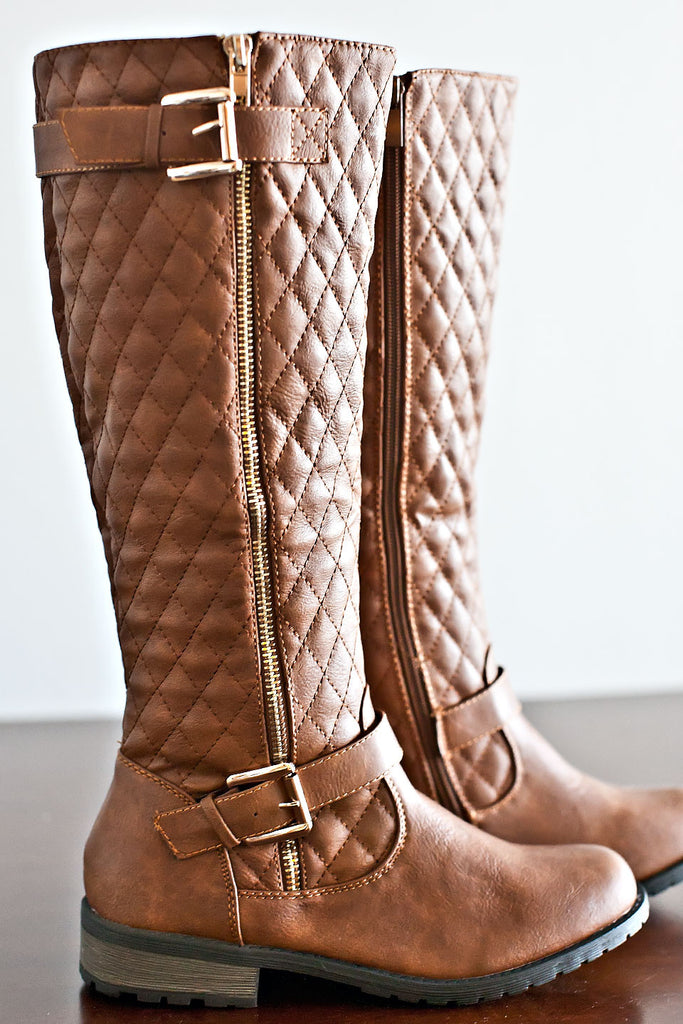 Adventure Quilted Boots-Tan