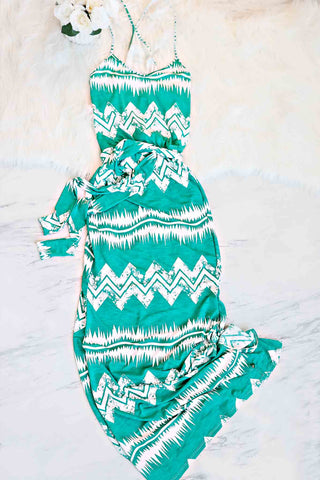 Along The Way Maxi Dress-Green