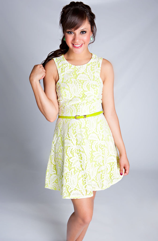 Apple Of My Eye Lime Lace Dress