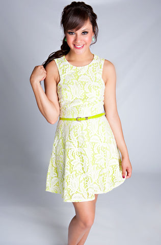 Apple Of My Eye Lime Lace Dress