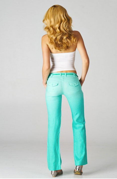 Ombre Linen Pants Aqua