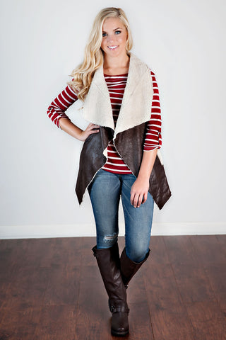 Burgundy Striped Top