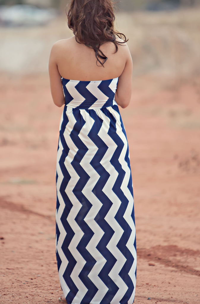 Summer Waves Navy Maxi Dress-NAVY-CLEARANCE FINAL SALE