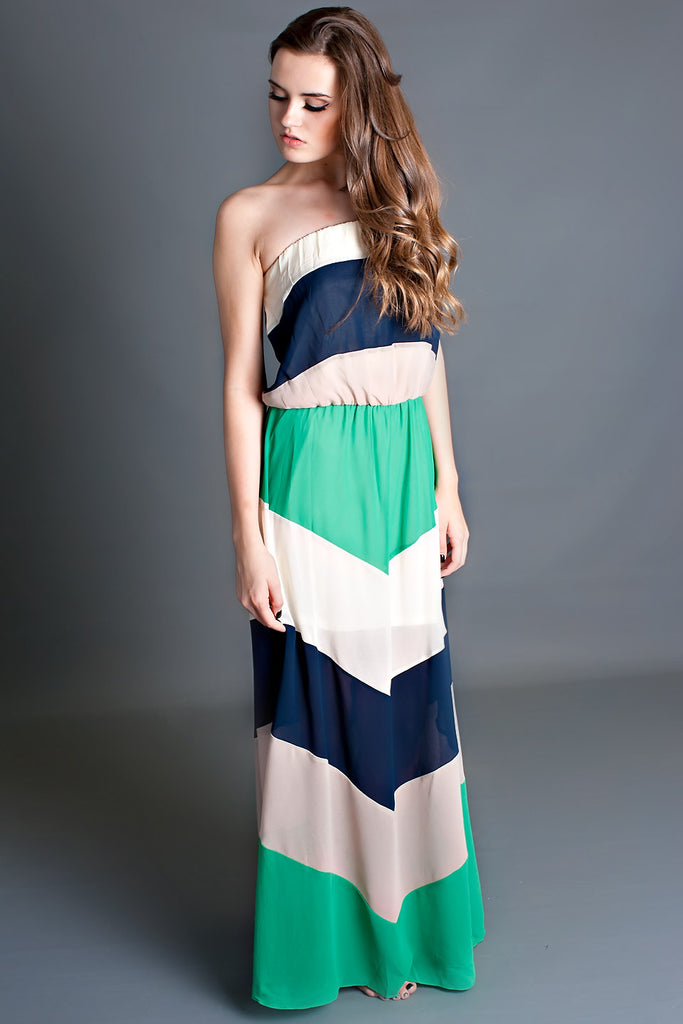 Beachfront Resort Colorblock Maxi Dress