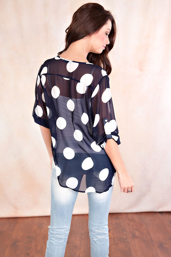 Big Dots Top-Navy