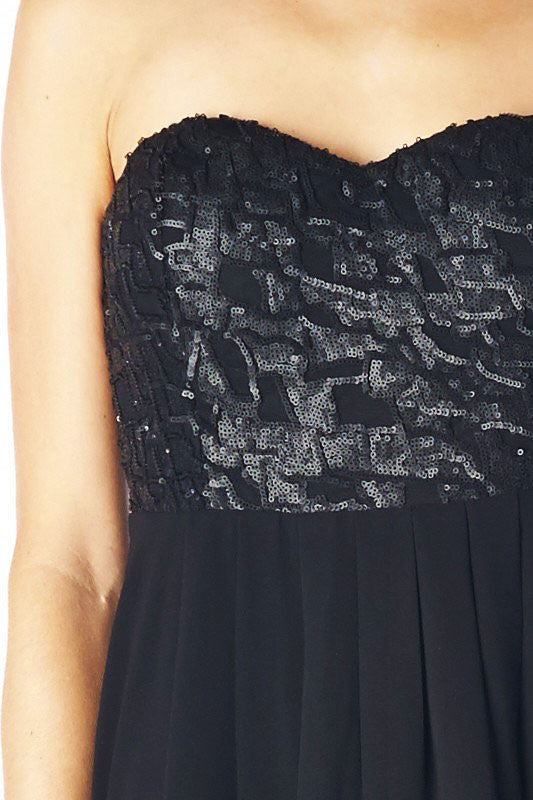 Black Sequin Detail Dress