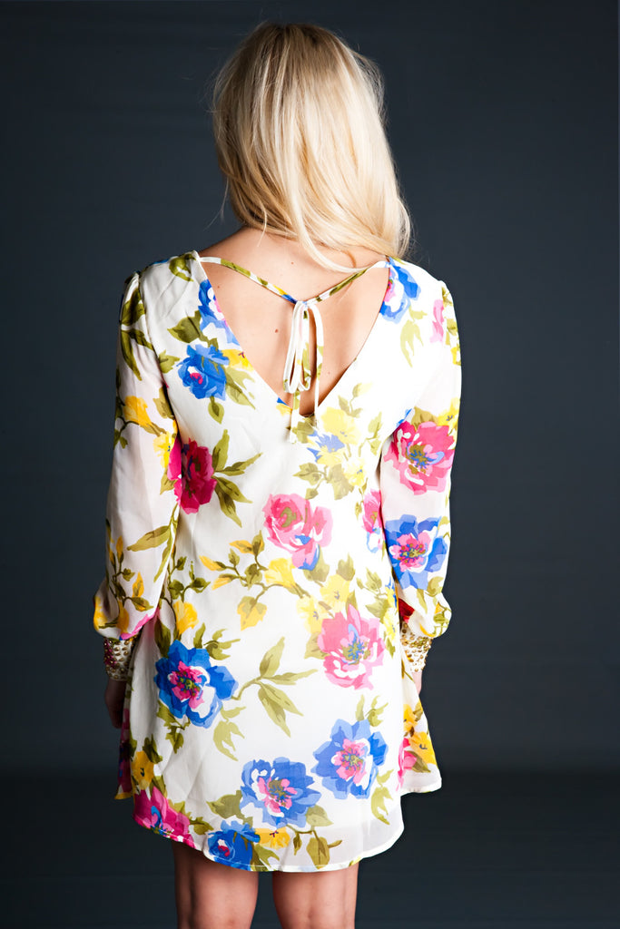 Bloom Floral Tunic-Coral